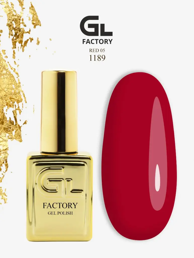 GL 1189 GOLD Gel Polish Red 05 15g TPO FREE