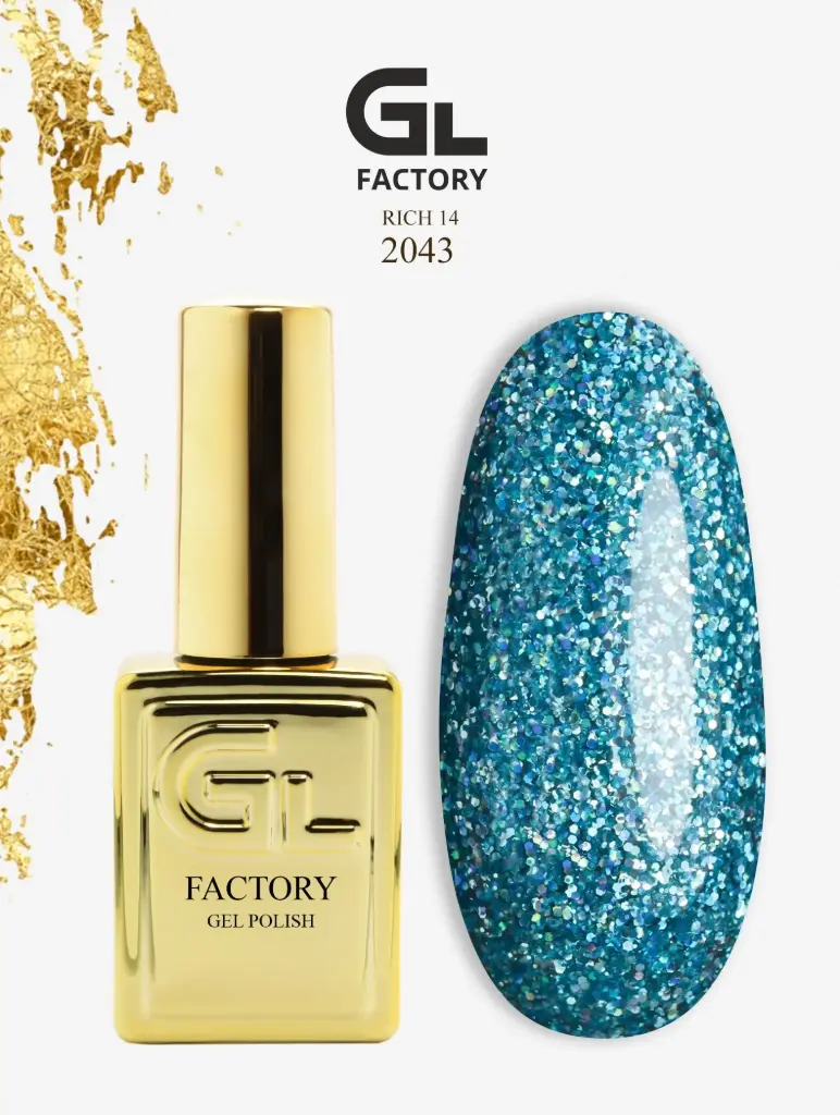 GL 2043 GOLD Gel Polish Rich 14 15g TPO FREE