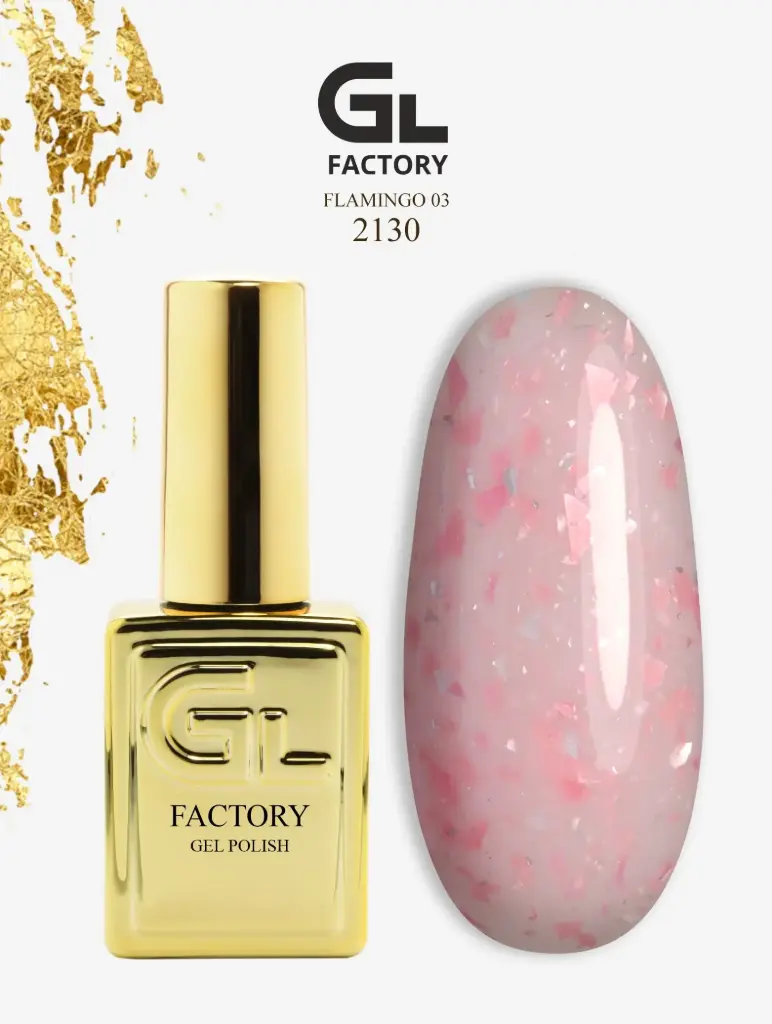 GL 2130 GOLD Gel Polish Flamingo 03 15g TPO FREE