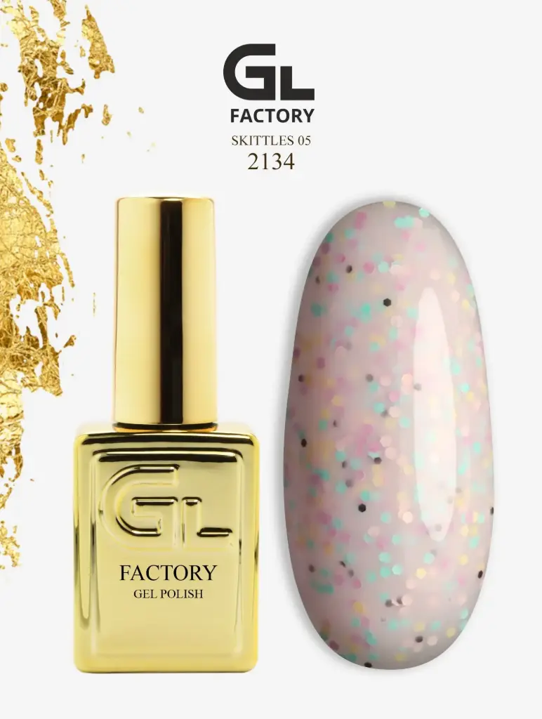 GL 2134 GOLD Gel Polish Skittles 05 15g TPO FREE