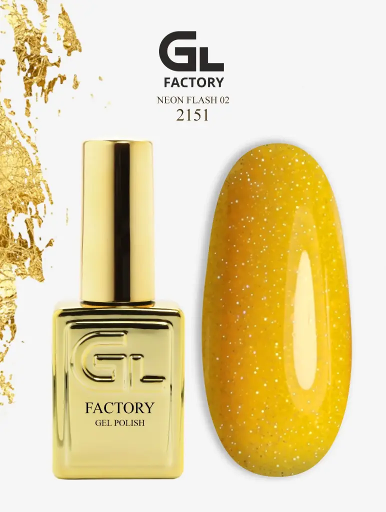 GL 2151 GOLD Gel Polish Neon Flash 02 15g TPO FREE