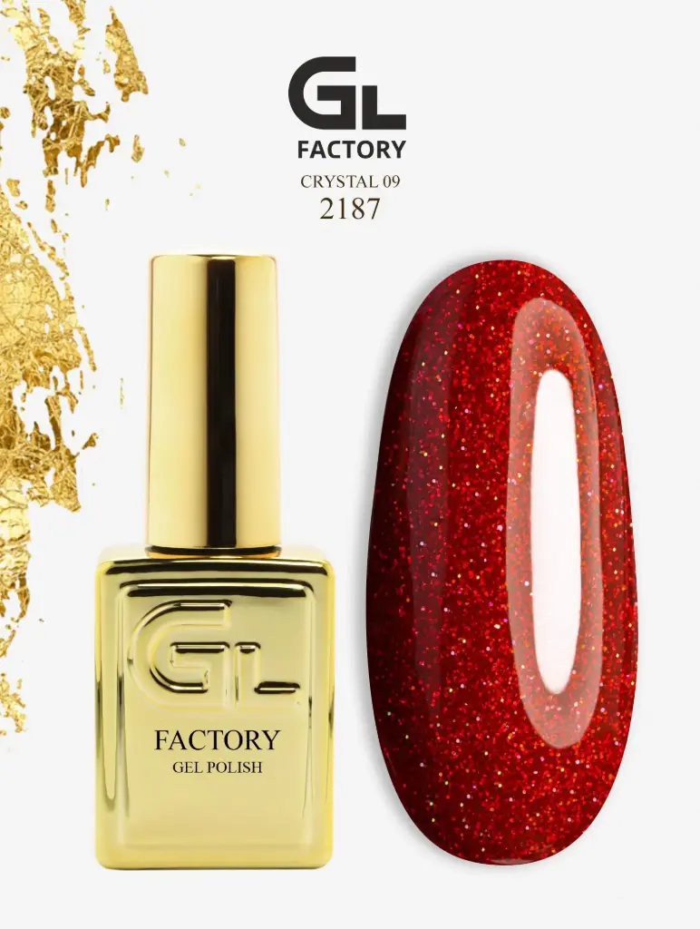 GL 2187 GOLD Gel Polish Crystal 09 15g TPO FREE