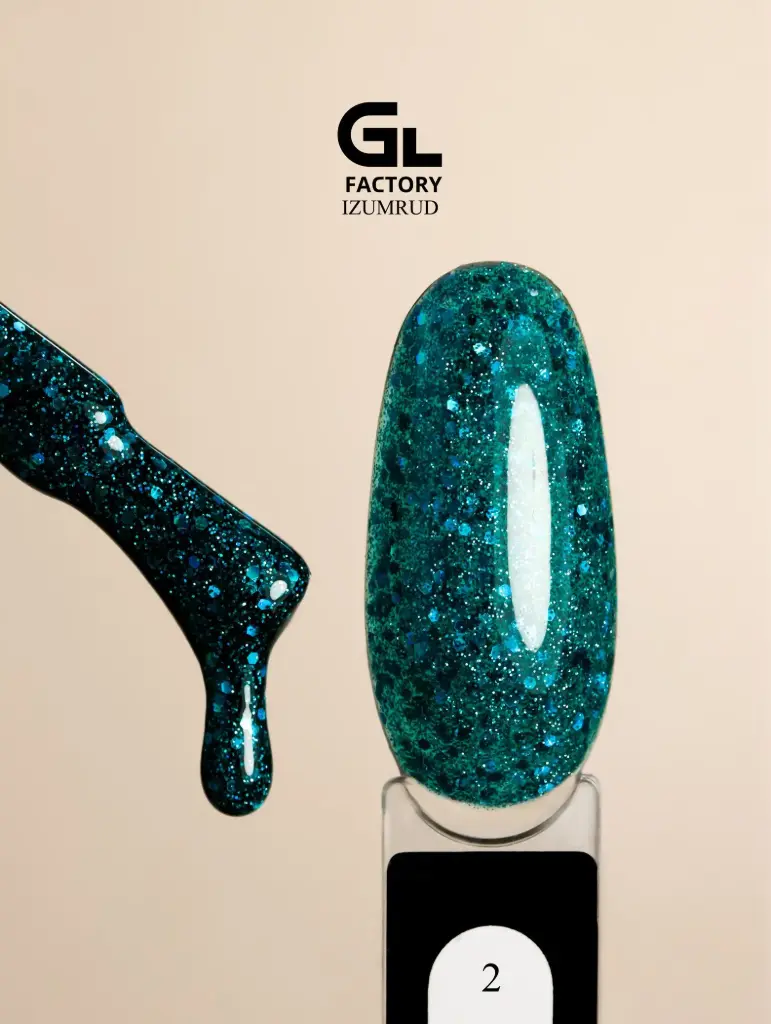 GL 2190 BLACK Gel Polish Izumrud 02 15g TPO FREE